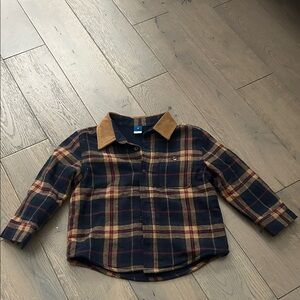 Plaid Kids Shirt with Brown Collar